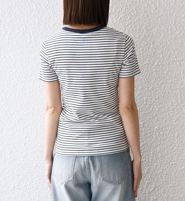 SHIPS any「《予約》【SHIPS any別注】PETIT BATEAU: ロゴ プリント コンパクト ボーダー TEE 26SS」|Tシャツ・カットソー|