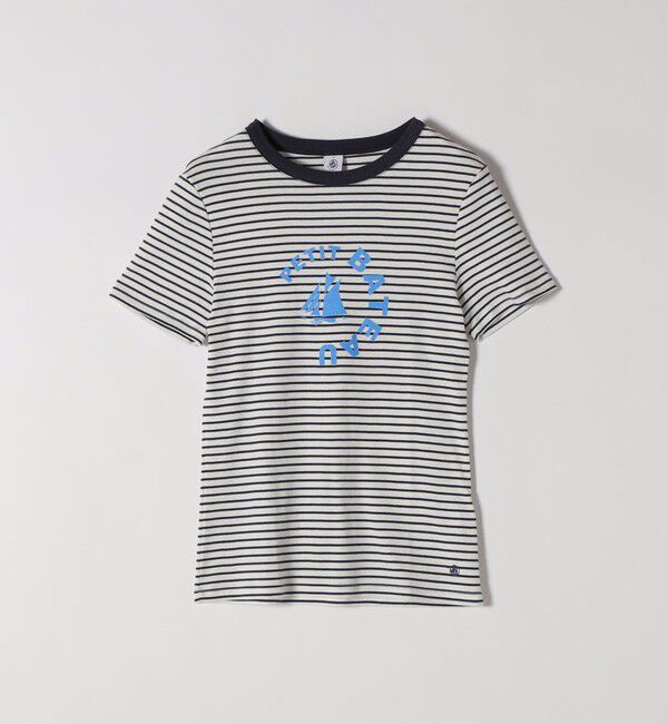 SHIPS any「《予約》【SHIPS any別注】PETIT BATEAU: ロゴ プリント コンパクト ボーダー TEE 26SS」|Tシャツ・カットソー|
