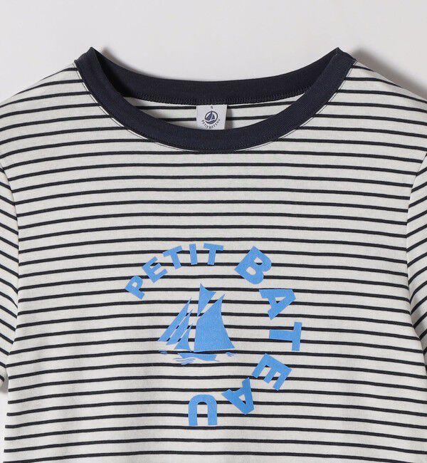 SHIPS any「《予約》【SHIPS any別注】PETIT BATEAU: ロゴ プリント コンパクト ボーダー TEE 26SS」|Tシャツ・カットソー|