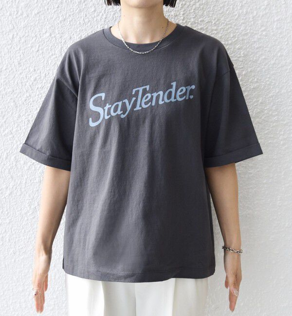 SHIPS for women「《予約》【WEB限定】バック タック ショート スリーブ ロゴ プリント TEE」|Tシャツ・カットソー|