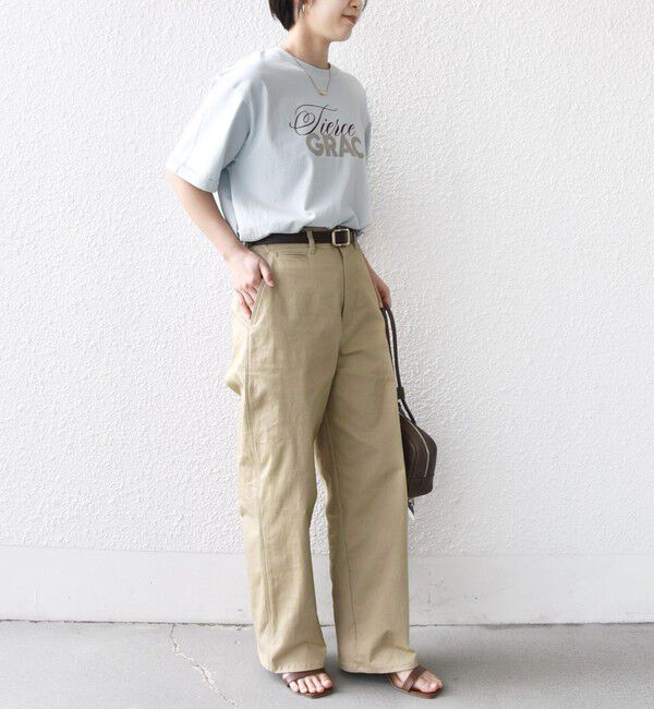 SHIPS for women「《予約》【WEB限定】バック タック ショート スリーブ ロゴ プリント TEE」|Tシャツ・カットソー|