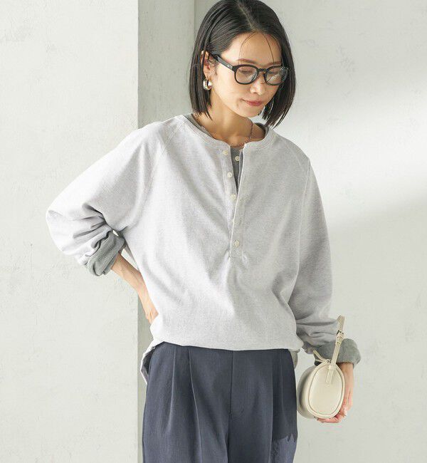 SHIPS for women「《予約》【SHIPS別注】onit: ヘンリー ネック プルオーバー」|Tシャツ・カットソー|