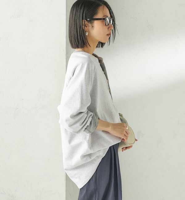 SHIPS for women「《予約》【SHIPS別注】onit: ヘンリー ネック プルオーバー」|Tシャツ・カットソー|