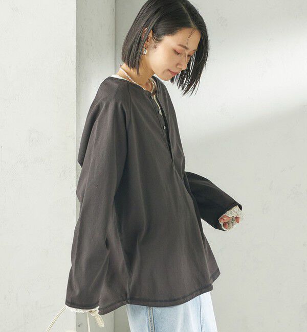 SHIPS for women「《予約》【SHIPS別注】onit: ヘンリー ネック プルオーバー」|Tシャツ・カットソー|