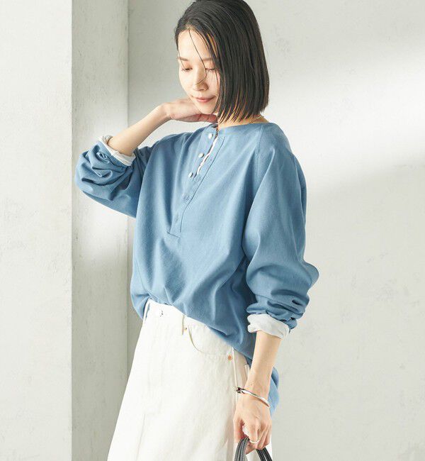 SHIPS for women「《予約》【SHIPS別注】onit: ヘンリー ネック プルオーバー」|Tシャツ・カットソー|