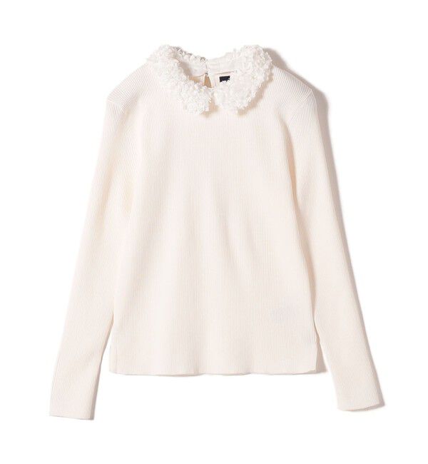 SHIPS for women「〈手洗い可能〉2WAY ポリエステル フリル カラー リブ ニット」|ニット・セーター|