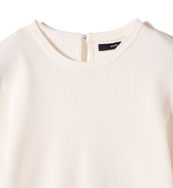 SHIPS for women「〈手洗い可能〉2WAY ポリエステル フリル カラー リブ ニット」|ニット・セーター|