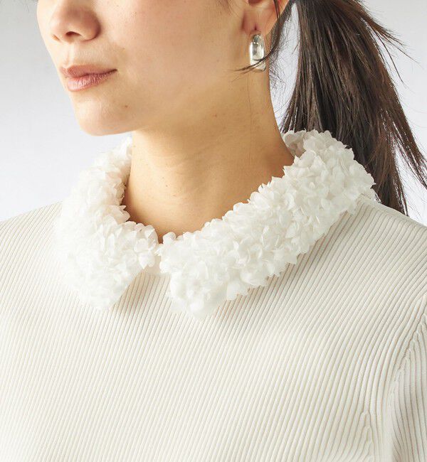 SHIPS for women「〈手洗い可能〉2WAY ポリエステル フリル カラー リブ ニット」|ニット・セーター|