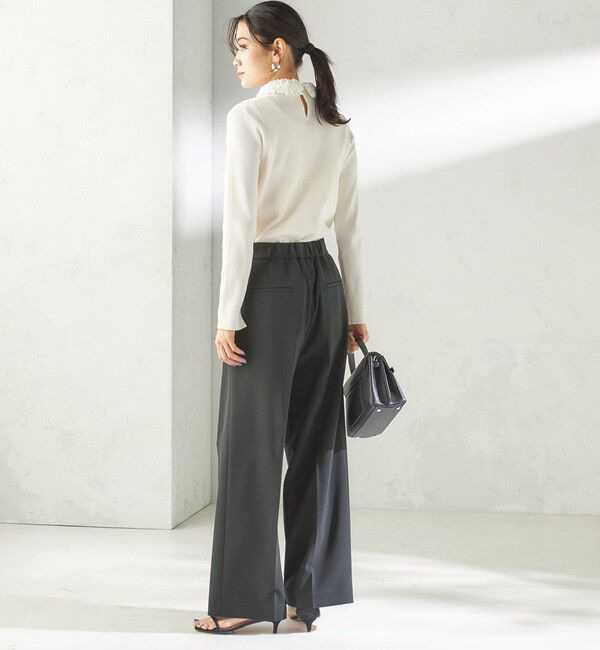 SHIPS for women「〈手洗い可能〉2WAY ポリエステル フリル カラー リブ ニット」|ニット・セーター|