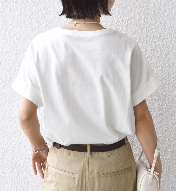 SHIPS for women「《予約》【WEB限定】オーガニック コットン ロゴ フレンチスリーブ TEE」|Tシャツ・カットソー|