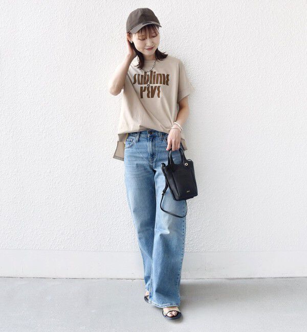 SHIPS for women「《予約》【WEB限定】オーガニック コットン ロゴ フレンチスリーブ TEE」|Tシャツ・カットソー|