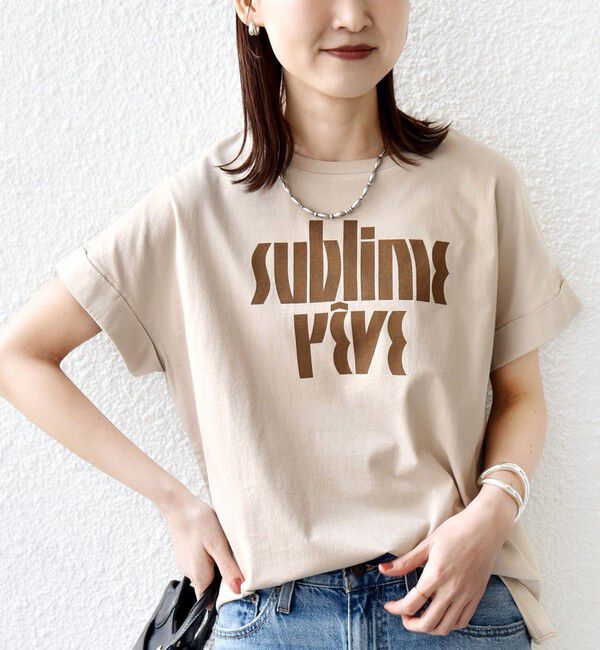 SHIPS for women「《予約》【WEB限定】オーガニック コットン ロゴ フレンチスリーブ TEE」|Tシャツ・カットソー|