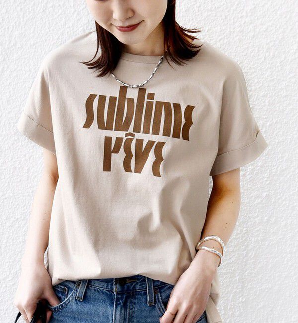 SHIPS for women「《予約》【WEB限定】オーガニック コットン ロゴ フレンチスリーブ TEE」|Tシャツ・カットソー|