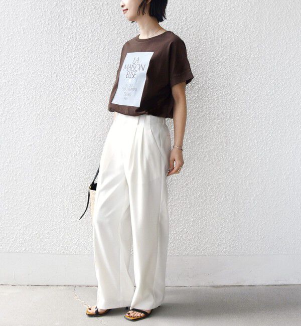 SHIPS for women「《予約》【WEB限定】オーガニック コットン ロゴ フレンチスリーブ TEE」|Tシャツ・カットソー|