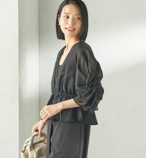 SHIPS for women「《予約》【SHIPS別注】troisiemeCHACO:〈手洗い可能〉シアー ボレロ ブラウス」|シャツ・ブラウス|