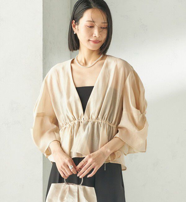 SHIPS for women「《予約》【SHIPS別注】troisiemeCHACO:〈手洗い可能〉シアー ボレロ ブラウス」|シャツ・ブラウス|