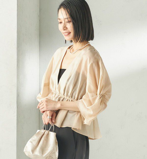 SHIPS for women「《予約》【SHIPS別注】troisiemeCHACO:〈手洗い可能〉シアー ボレロ ブラウス」|シャツ・ブラウス|