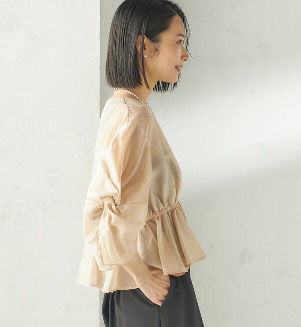 SHIPS for women「《予約》【SHIPS別注】troisiemeCHACO:〈手洗い可能〉シアー ボレロ ブラウス」|シャツ・ブラウス|