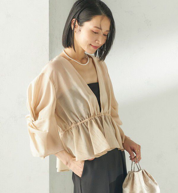 SHIPS for women「《予約》【SHIPS別注】troisiemeCHACO:〈手洗い可能〉シアー ボレロ ブラウス」|シャツ・ブラウス|