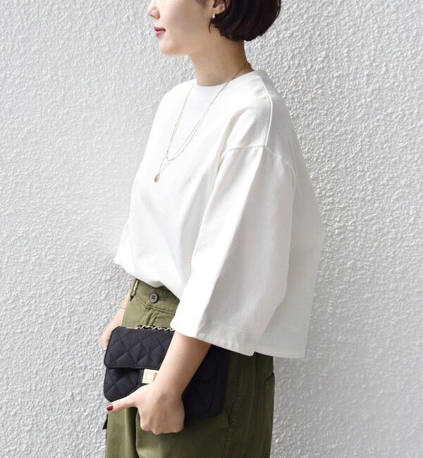 SHIPS for women「《予約》バスク ボーダー / 無地 5分袖 TEE」|Tシャツ・カットソー|