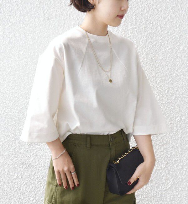 SHIPS for women「《予約》バスク ボーダー / 無地 5分袖 TEE」|Tシャツ・カットソー|