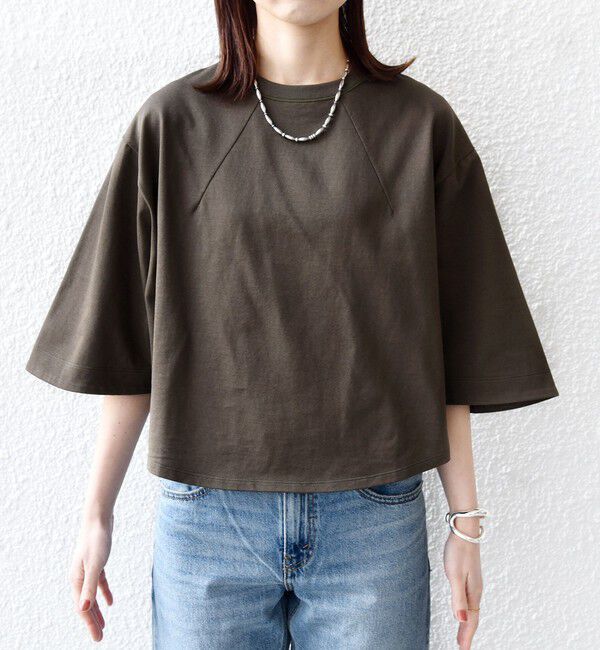 SHIPS for women「《予約》バスク ボーダー / 無地 5分袖 TEE」|Tシャツ・カットソー|