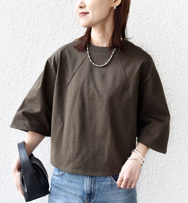 SHIPS for women「《予約》バスク ボーダー / 無地 5分袖 TEE」|Tシャツ・カットソー|