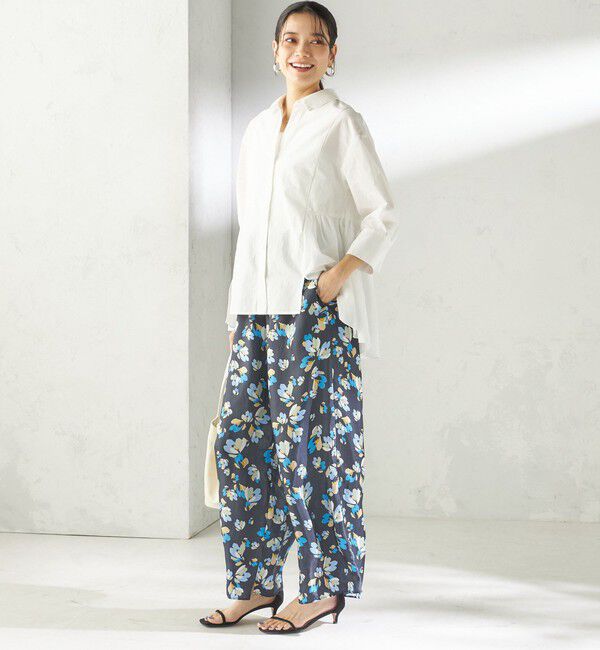 SHIPS for women「《予約》〈手洗い可能〉ポリエステル コットン ギャザー 切替 羽織 シャツ」|シャツ・ブラウス|