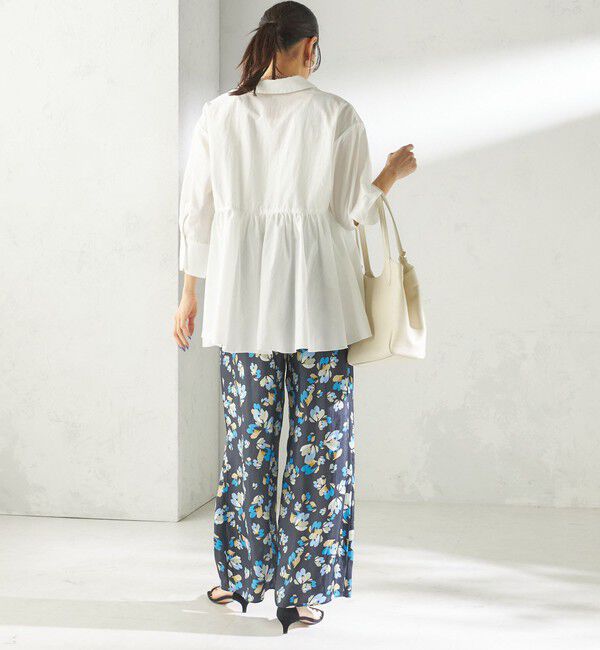 SHIPS for women「《予約》〈手洗い可能〉ポリエステル コットン ギャザー 切替 羽織 シャツ」|シャツ・ブラウス|