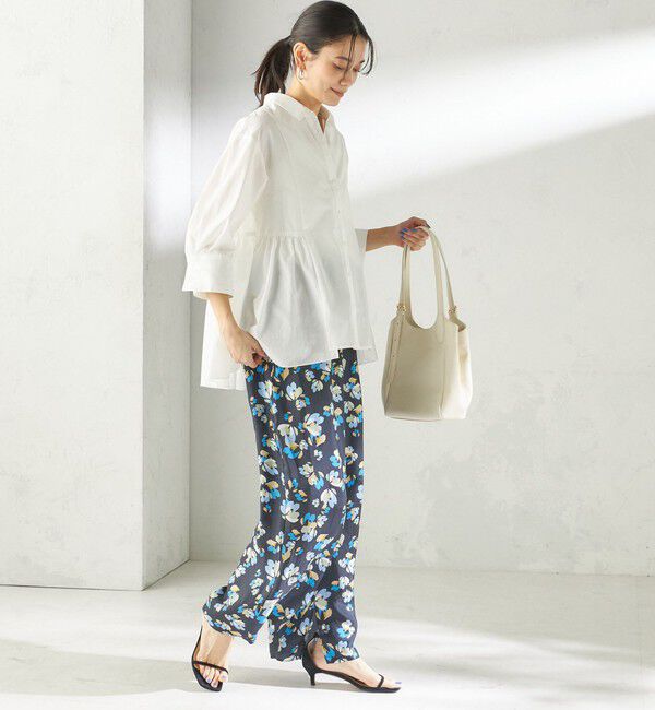 SHIPS for women「《予約》〈手洗い可能〉ポリエステル コットン ギャザー 切替 羽織 シャツ」|シャツ・ブラウス|