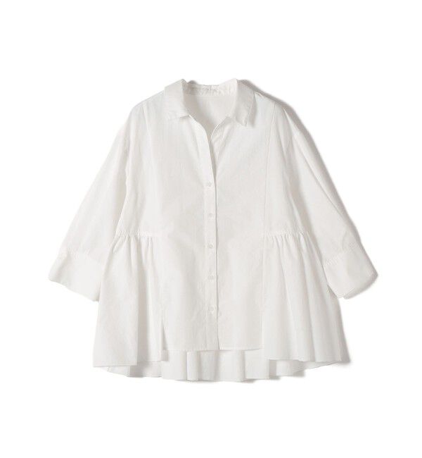 SHIPS for women「《予約》〈手洗い可能〉ポリエステル コットン ギャザー 切替 羽織 シャツ」|シャツ・ブラウス|