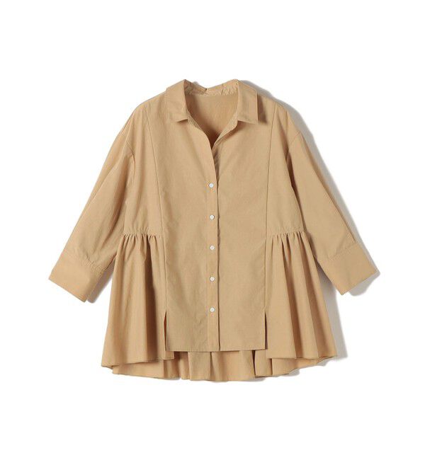 SHIPS for women「《予約》〈手洗い可能〉ポリエステル コットン ギャザー 切替 羽織 シャツ」|シャツ・ブラウス|