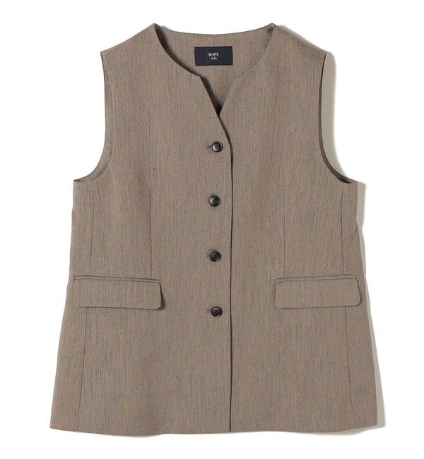 SHIPS Colors 「《予約》SHIPS Colors:〈洗濯機可能〉デラオックス スキッパー ジレ◆」|ベスト・ジレ|ブラウン