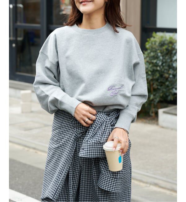 OUTDOOR PRODUCTS Usual Things「≪予約≫RATIONAL GIRL ロゴ刺繍スウェットプルオーバー」|スウェット・ジャージ|グレーA