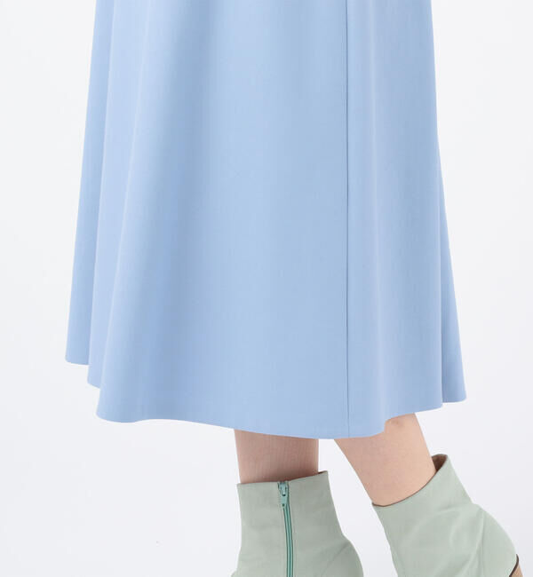 Ballsey「ドレープダブルクロス バックタックミディスカート」|フレア|