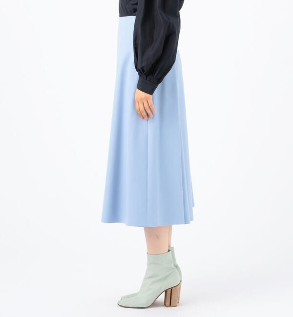 Ballsey「ドレープダブルクロス バックタックミディスカート」|フレア|