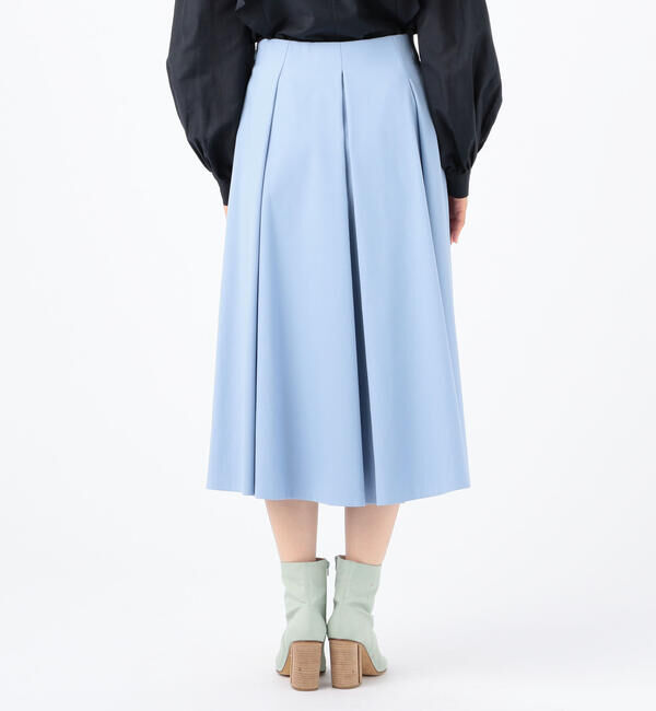 Ballsey「ドレープダブルクロス バックタックミディスカート」|フレア|
