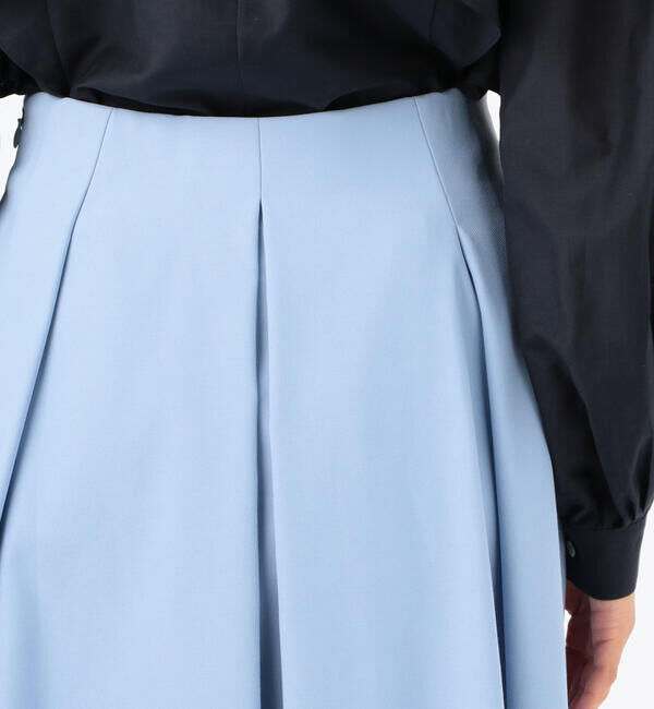 Ballsey「ドレープダブルクロス バックタックミディスカート」|フレア|