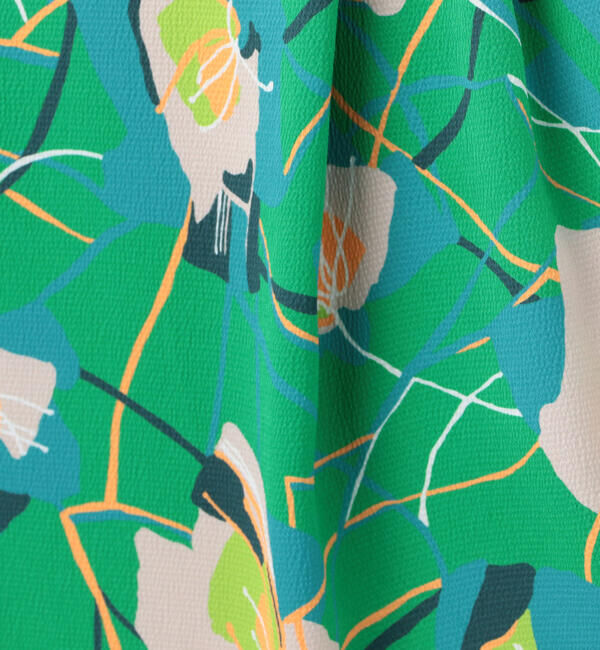 Ballsey「アイヴィーフラワープリント アシンメトリータックミディスカート」|フレア|