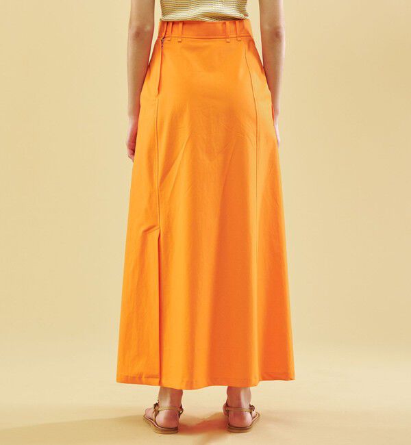 GALERIE VIE「バウンシーウェザー アシンメトリースリットマキシスカート」|台形|