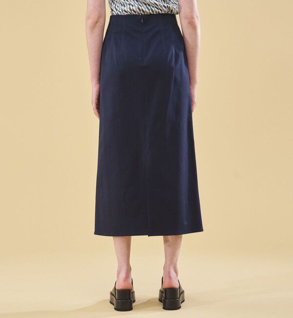 DES PRES「コットンストレッチ フレアフィットトラペーズスカート」|台形|