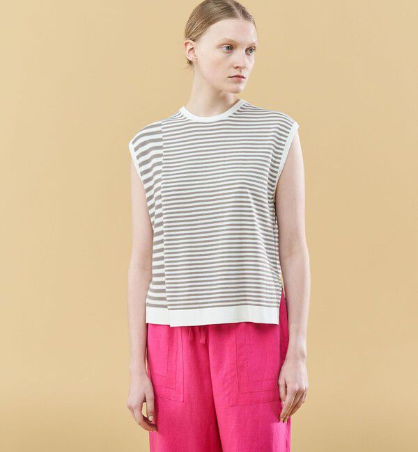 GALERIE VIE「クレープコットン ノースリーブプルオーバー」|ニット・セーター|