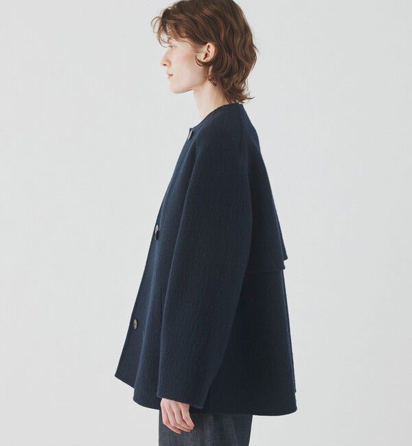 ランダムウール カラーレスショートトレンチコート（GALERIE VIE