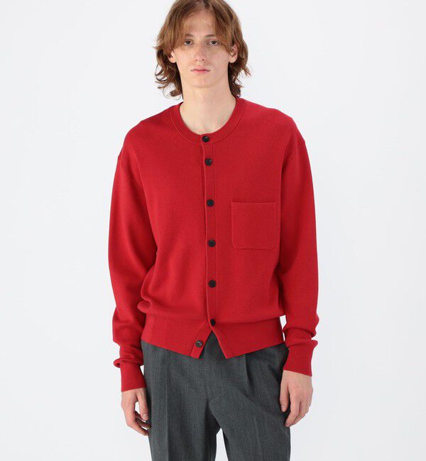 CABaN「CABaN コットンカシミヤ ポケットクルーネックカーディガン」|ニット・セーター|