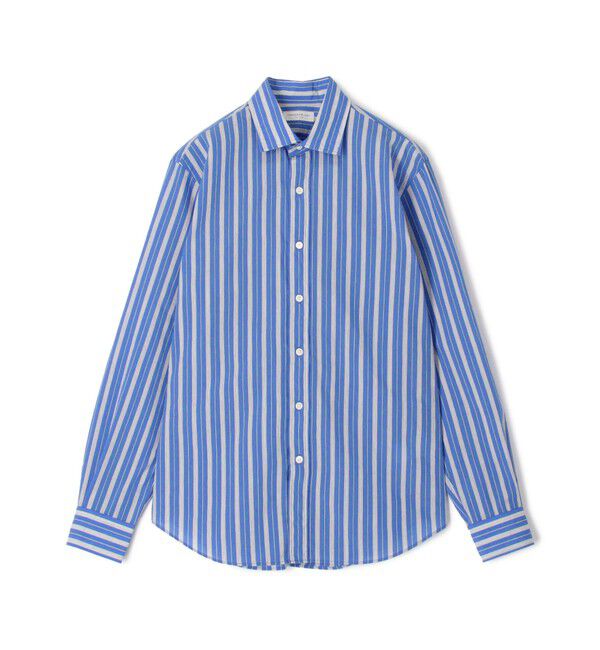 TOMORROWLAND MENS「コットンナイロンワッシャー セミワイドカラーシャツ」|シャツ・ブラウス|66 ブルー系