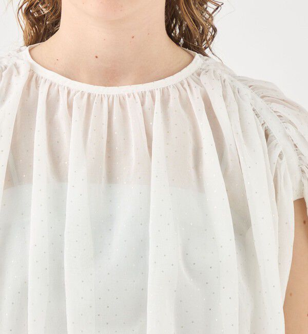 TOMORROWLAND collection「シルバードットプリント バブルギャザーブラウス」|シャツ・ブラウス|