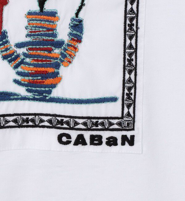 CABaN「CABaN スビンコットン アフリカンエンブロイダリーＴシャツ」|Tシャツ・カットソー|