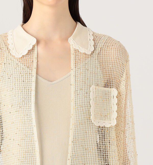DES PRES「スパークリングネット シャツカーディガン」|シャツ・ブラウス|