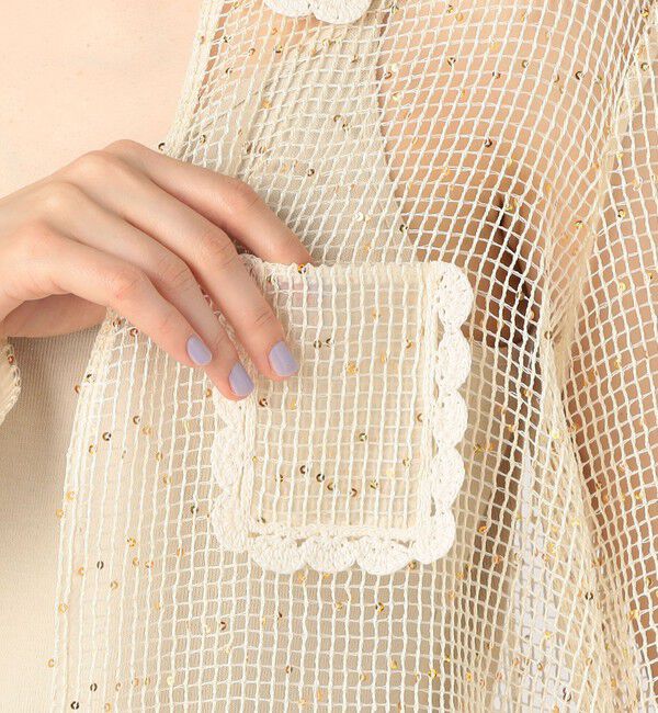 DES PRES「スパークリングネット シャツカーディガン」|シャツ・ブラウス|