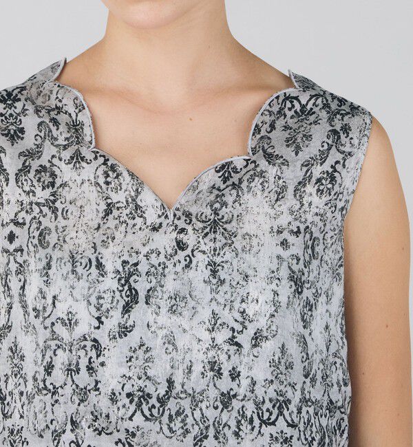 DES PRES「ビンテージカーペットプリント スカラップブラウス」|シャツ・ブラウス|